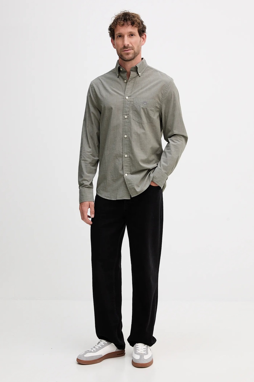 Хлопковая рубашка Gant цвет розовый regular воротник button-down