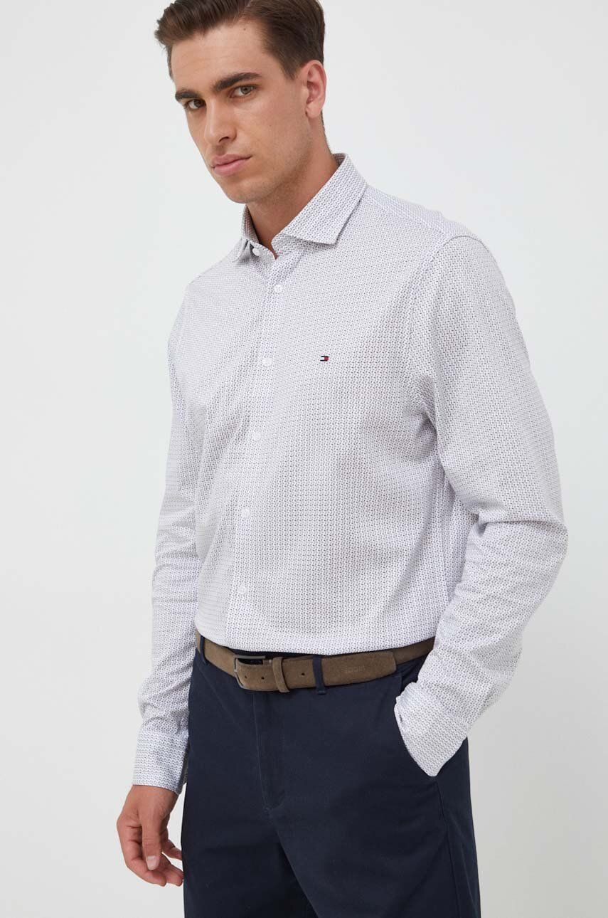 E-shop Košile Tommy Hilfiger šedá barva, slim, s klasickým límcem