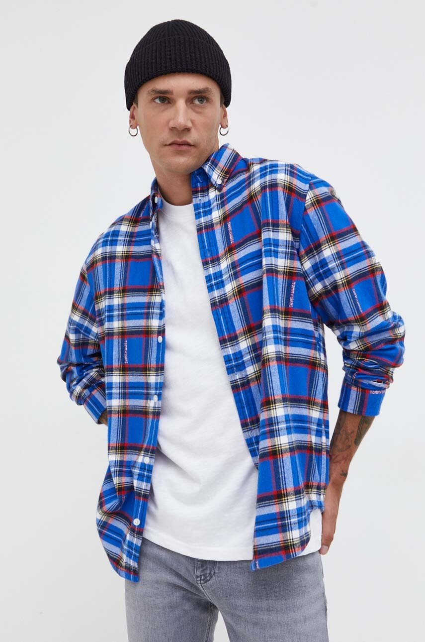 

Хлопковая рубашка Tommy Jeans мужская relaxed воротник button-down