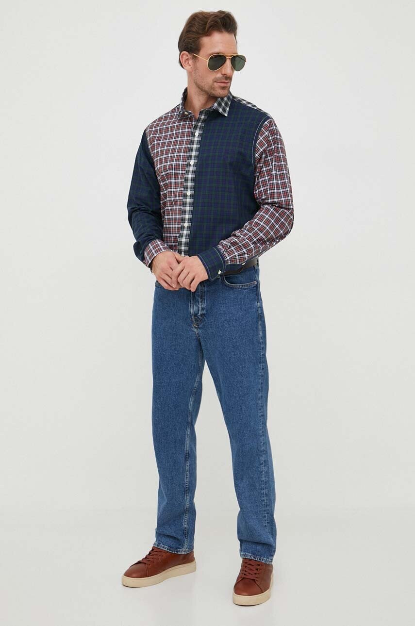 

Хлопковая рубашка Polo Ralph Lauren мужская regular классический воротник