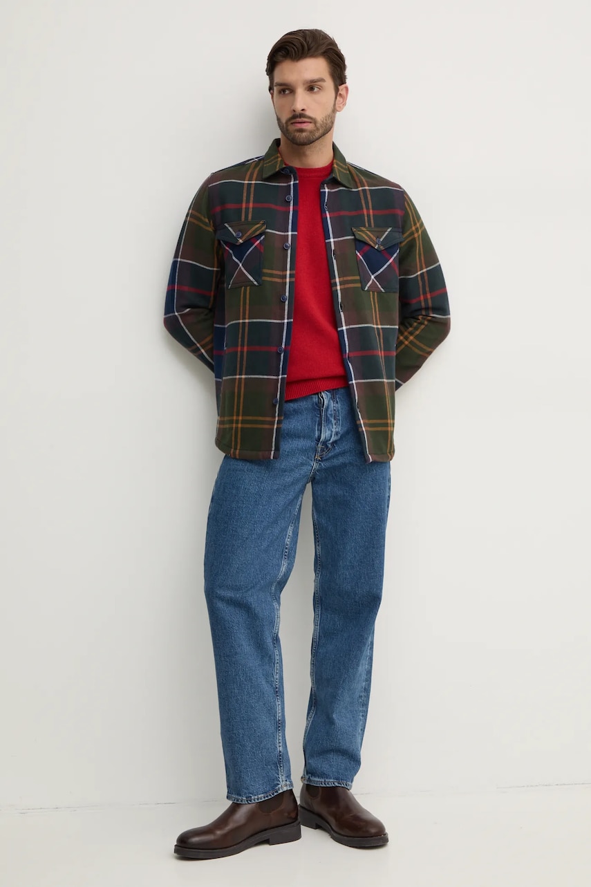 Хлопковая рубашка Barbour мужская regular классический воротник Хлопковая рубашка Barbour мужская regular классический воротник