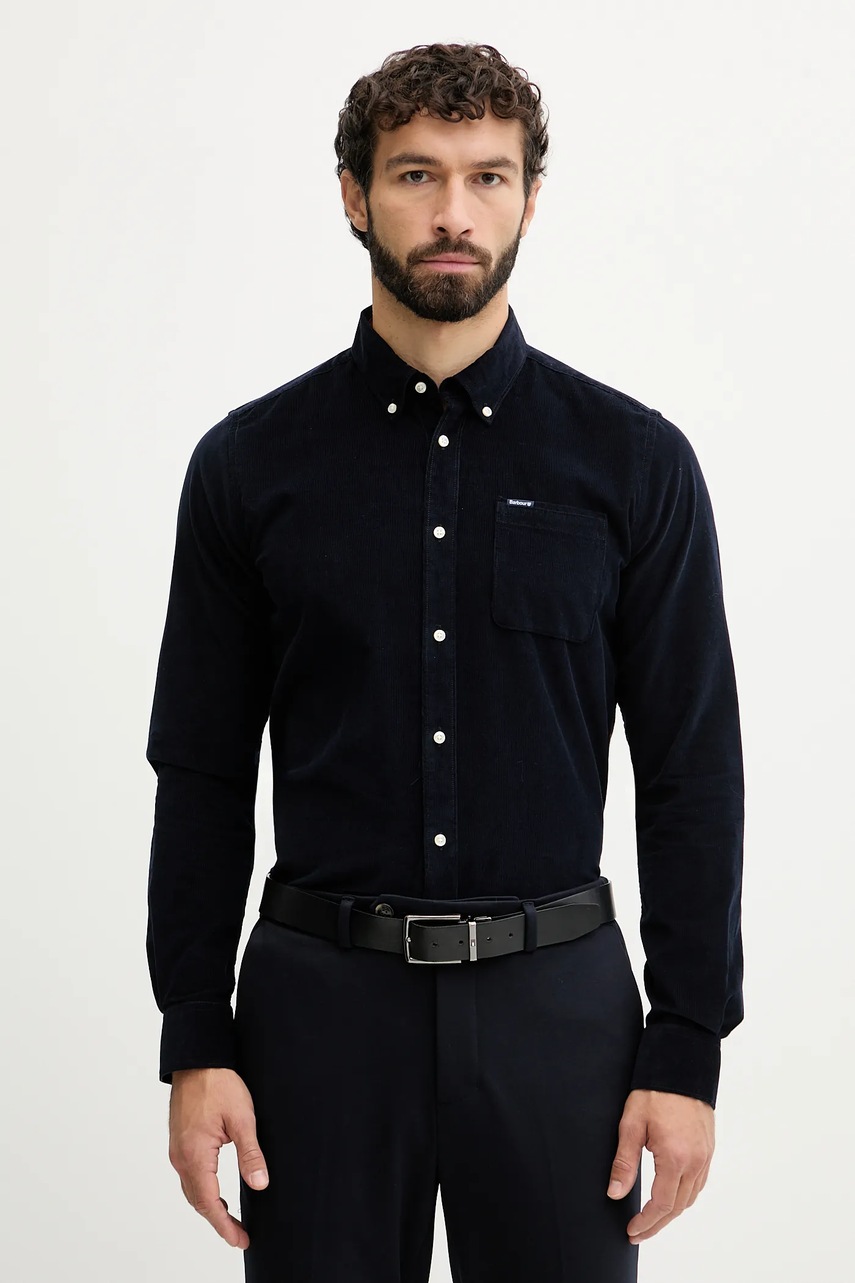 Barbour cămașă din bumbac RAMSEY culoarea negru, cu guler button-down, regular, MSH5001