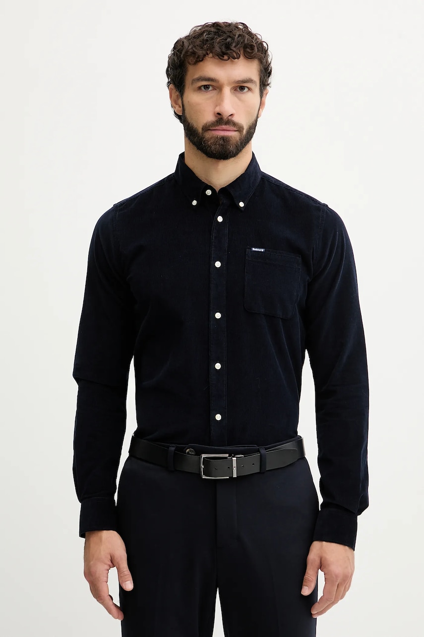 Barbour cămașă din bumbac RAMSEY culoarea negru, cu guler button-down, regular, MSH5001