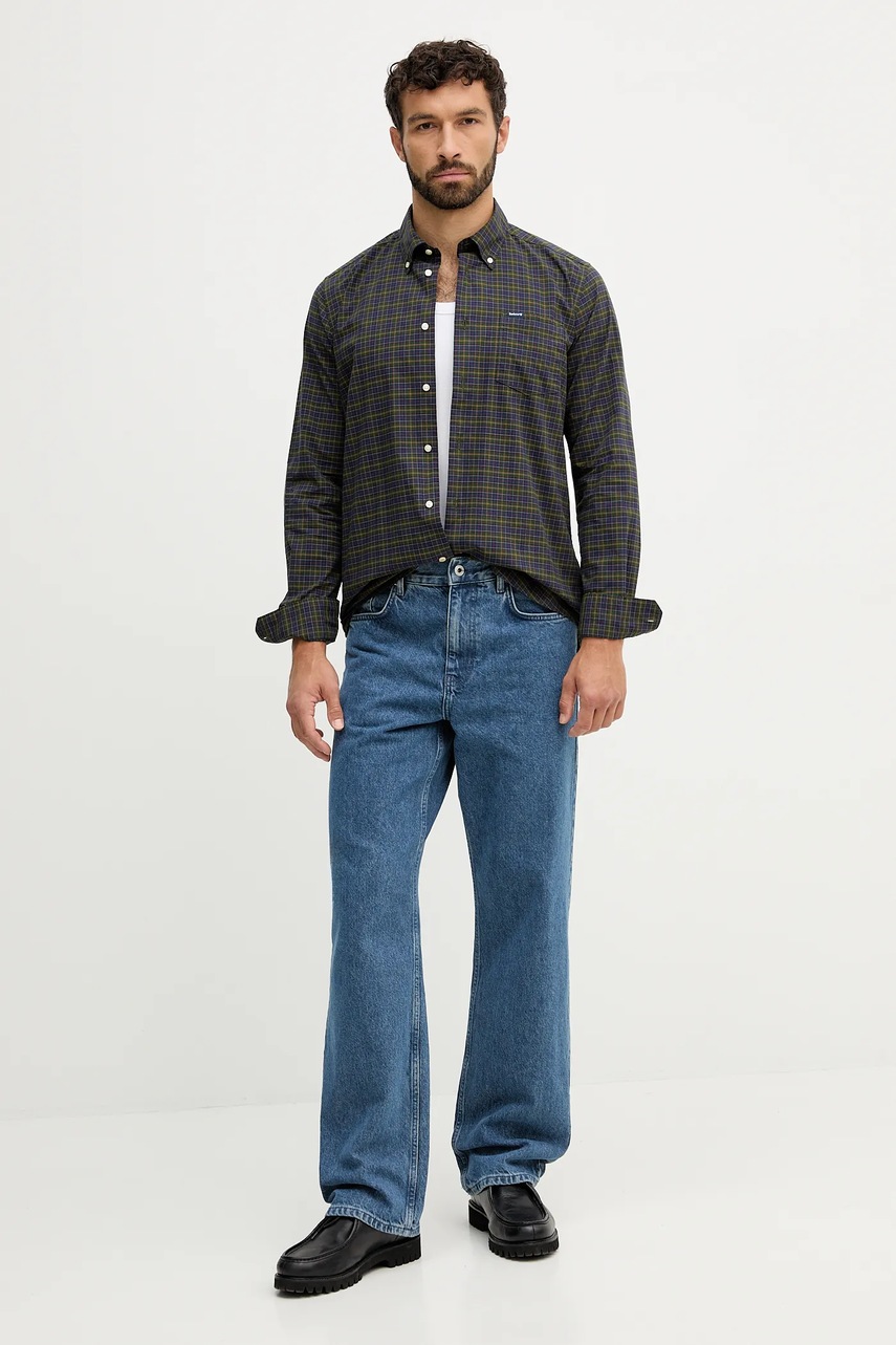 Рубашка Barbour цвет серый regular классический воротник
