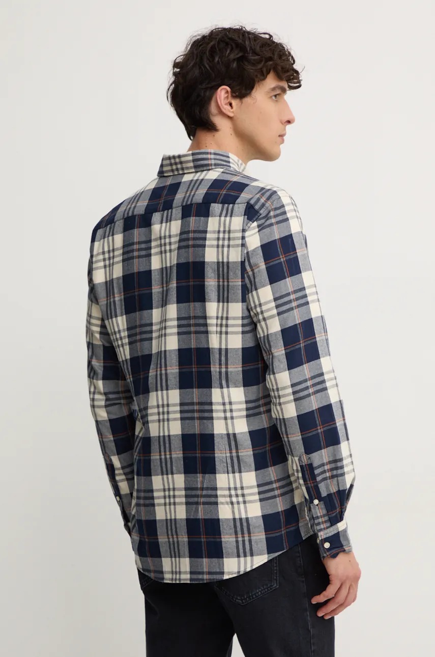 Barbour pamut ing Edgar férfi, legombolt galléros, sötétkék, slim termék 2. képe