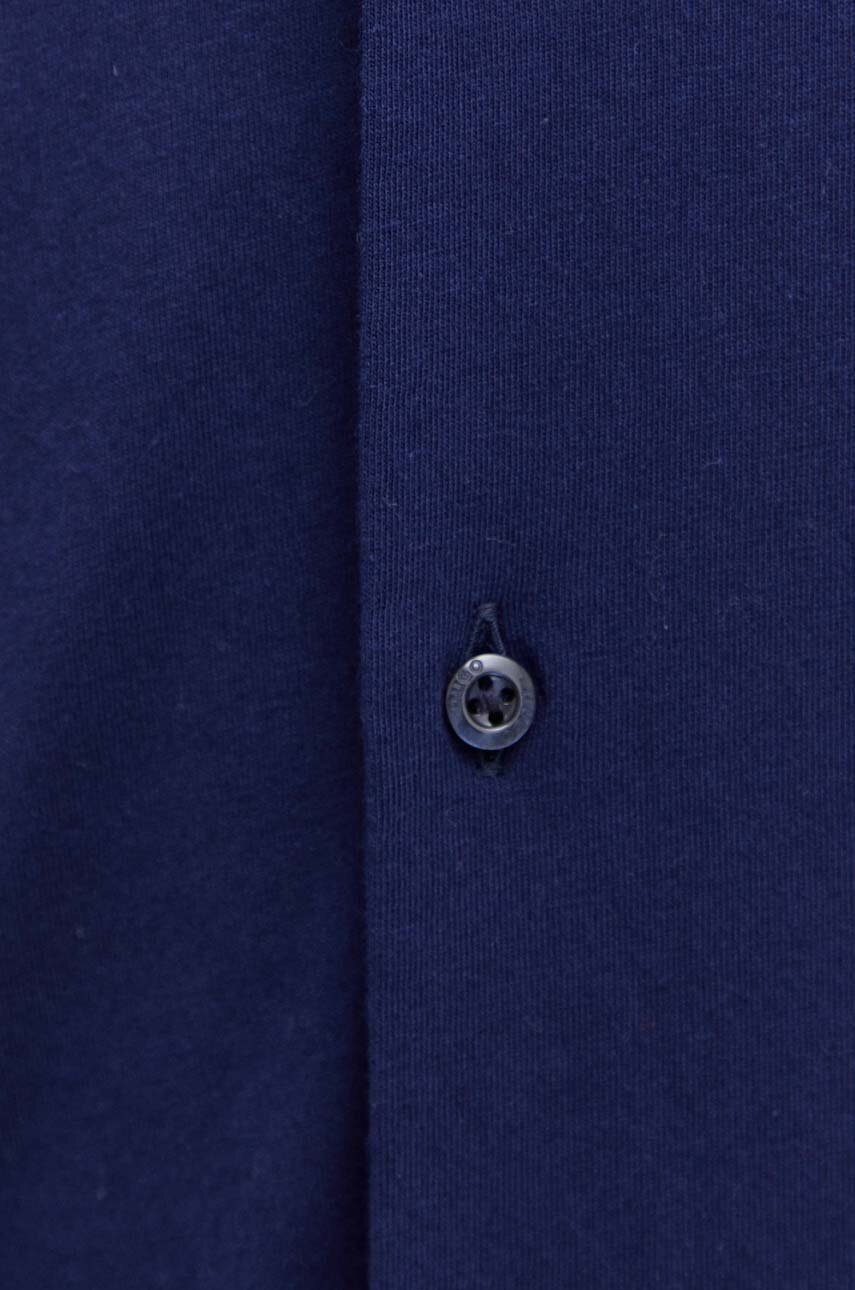 Βαμβακερό πουκάμισο HUGO ανδρικό, χρώμα: ναυτικό μπλε φωτογραφία