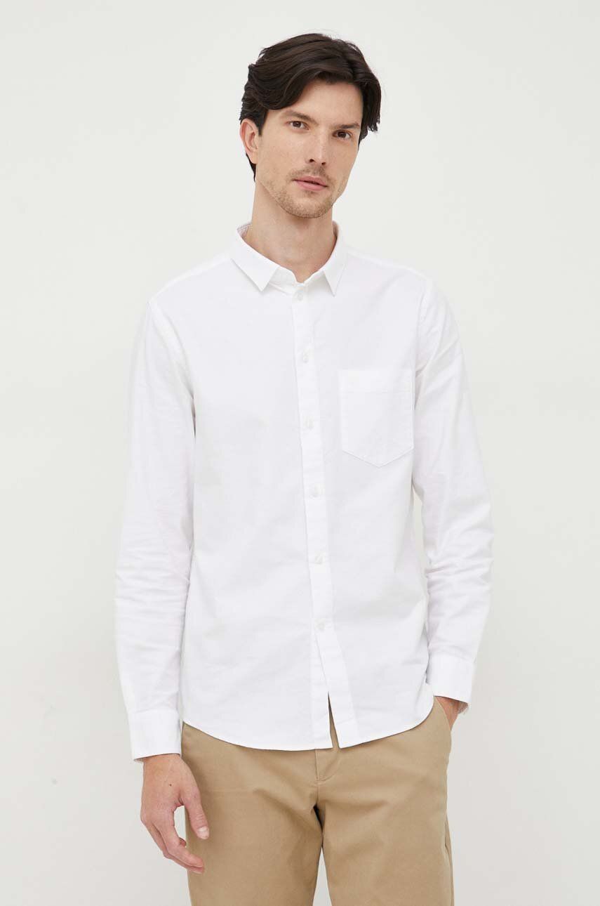 Košile Calvin Klein pánská, bílá barva, regular, s klasickým límcem - bílá - 98 % Bavlna