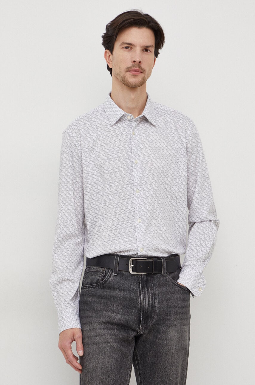 Joop! camasa din bumbac barbati, culoarea gri, cu guler clasic, slim