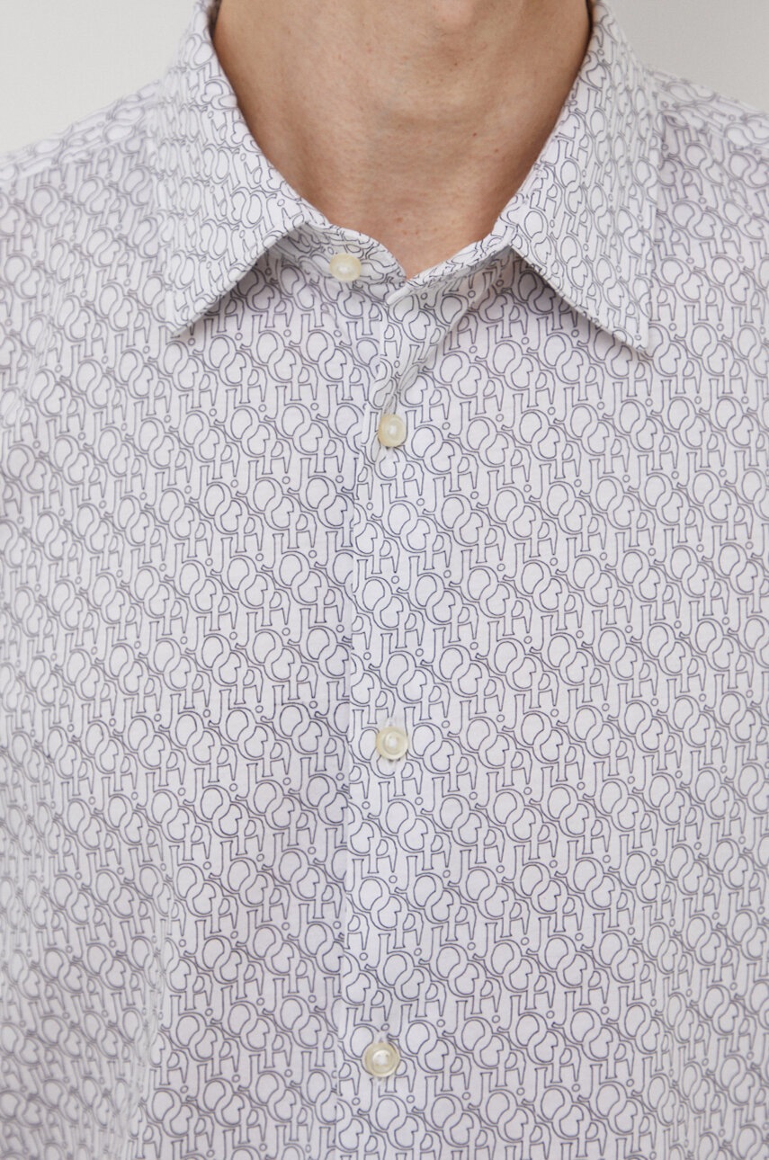 Βαμβακερό πουκάμισο Joop! ανδρικό, χρώμα: γκρι φωτογραφία