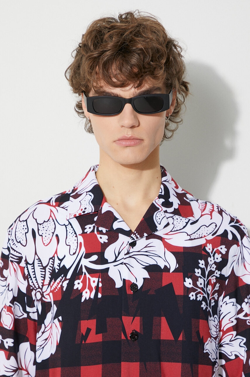 Košeľa Neil Barett LOOSE HAWAIIAN CHECK WITH BOLTS