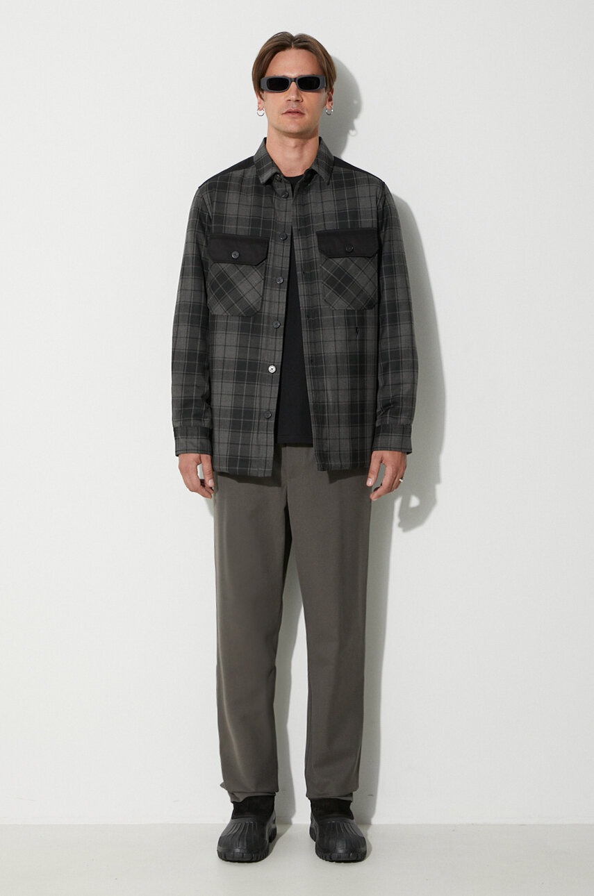 Μπουφάν Neil Barett LOOSE BICOLOR FLAP POCKET PADDED χρώμα: γκρι, PBCS024C.V041C.888 F3PBCS024C.V041C.888 φωτογραφία