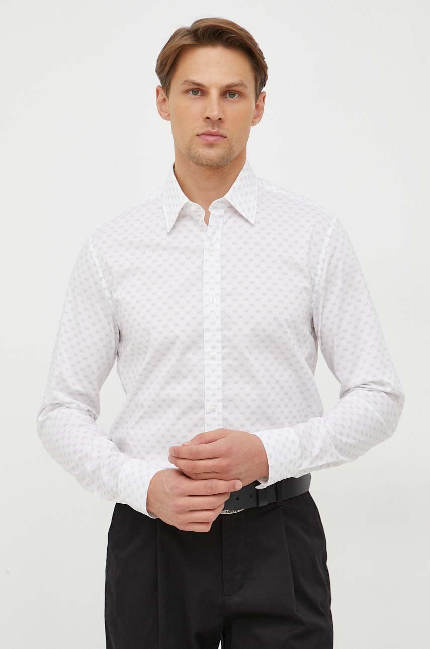 E-shop Košile Michael Kors pánská, bílá barva, slim, s klasickým límcem