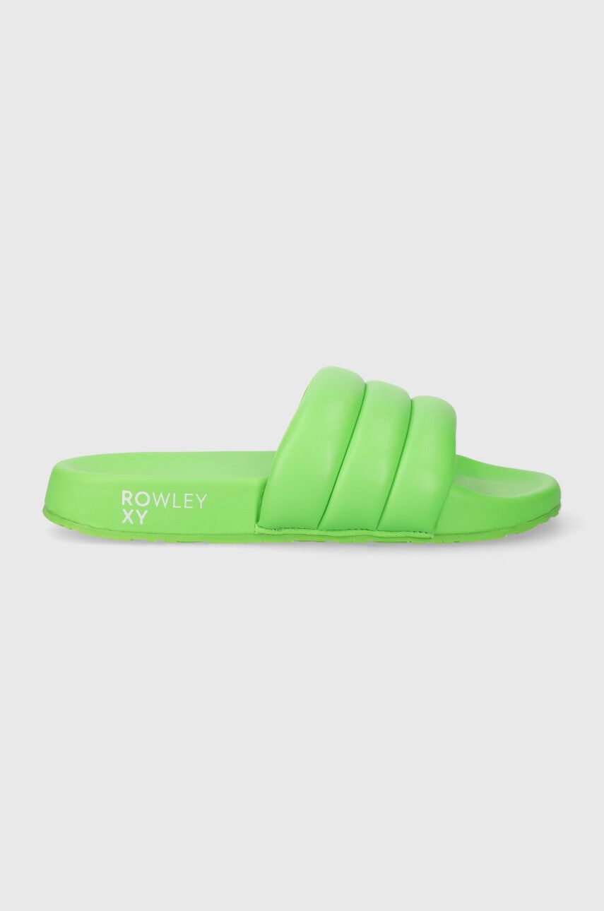 E-shop Pantofle Roxy x Rowley dámské, zelená barva