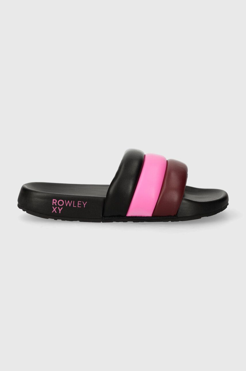Roxy papuci x Rowley femei, culoarea negru