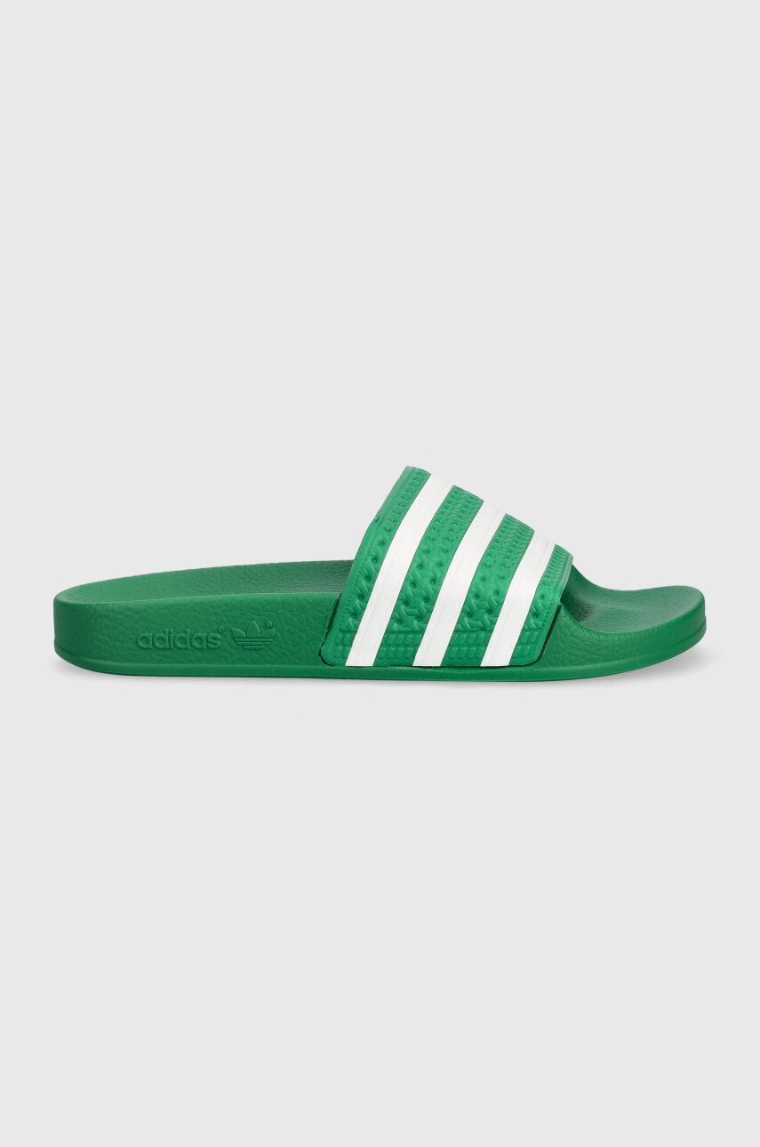 Levně Pantofle adidas Originals Adilette dámské, zelená barva, IE9617