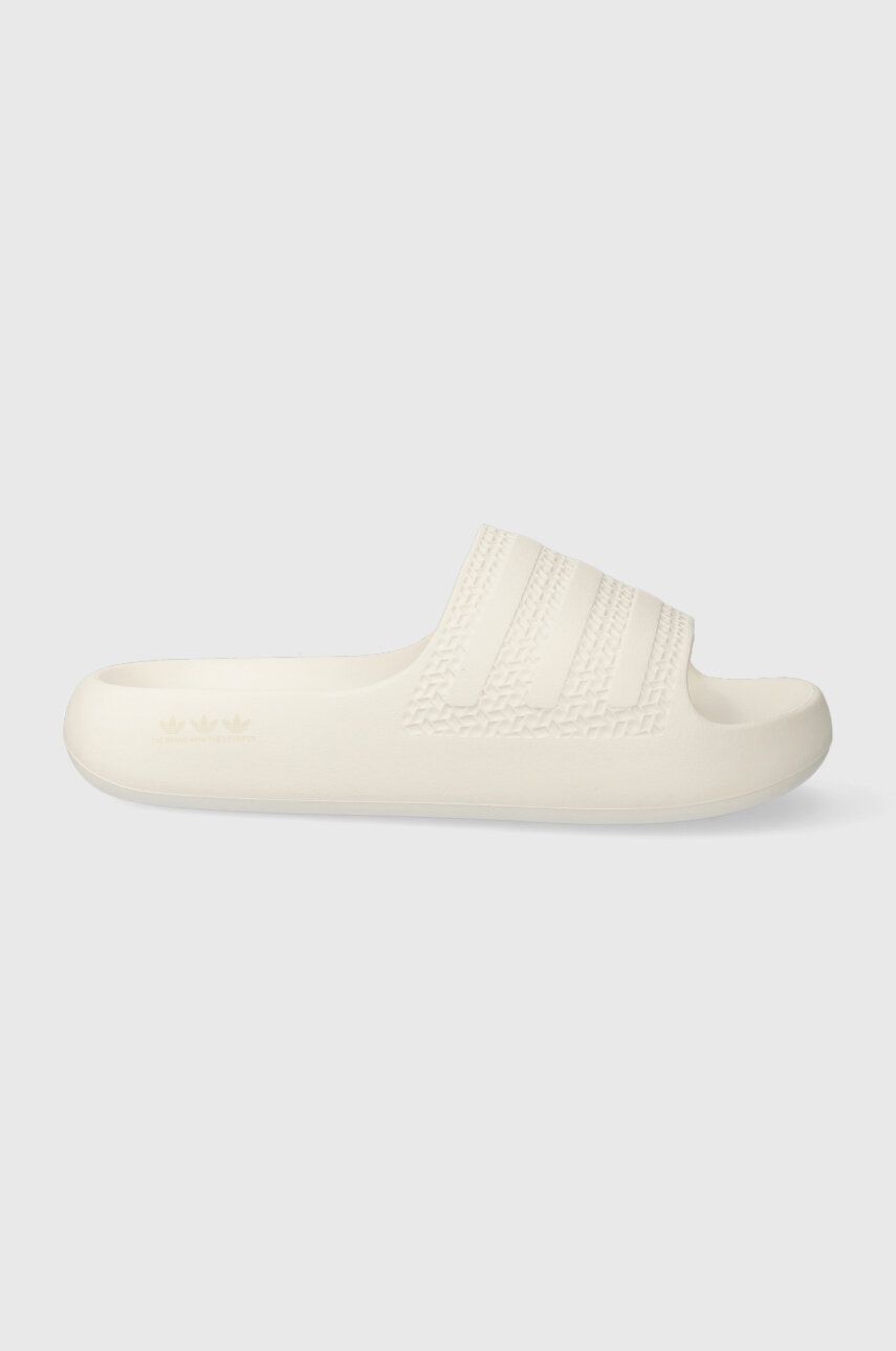 adidas Originals papuci femei, culoarea alb, cu platforma