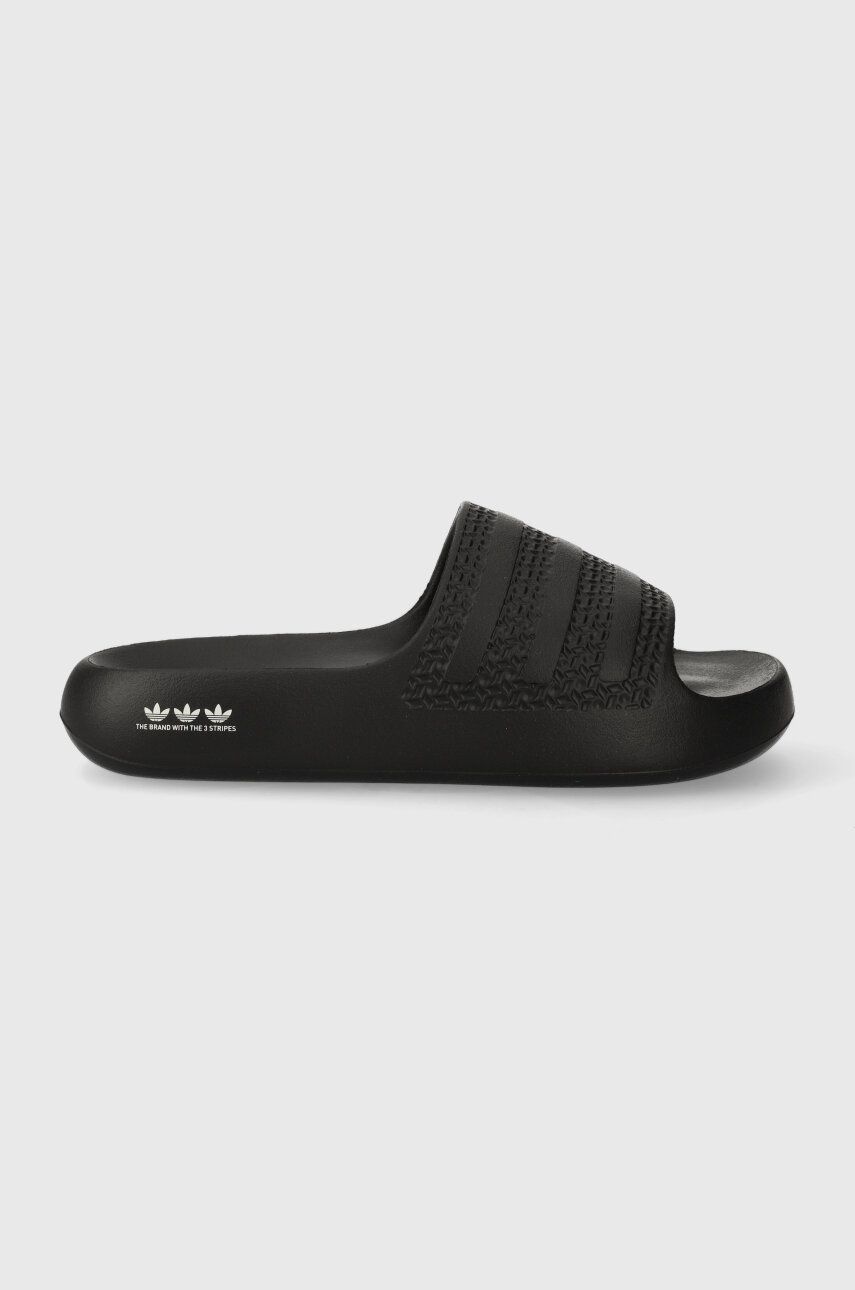 Adidas Originals Papuci Adilette Ayoon Femei, Culoarea Negru, Cu Platforma