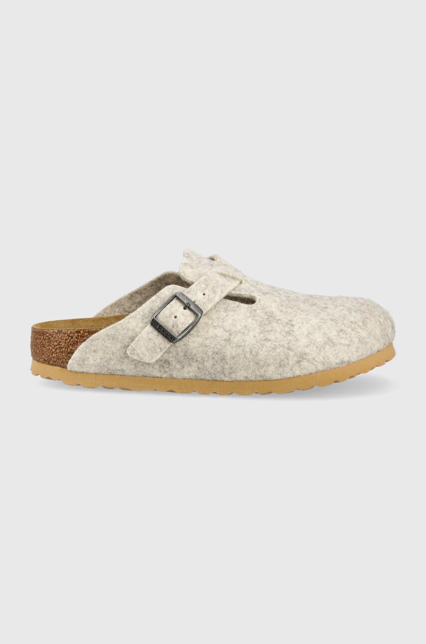 

Шерстяные тапки Birkenstock Boston WZ цвет бежевый 1023143