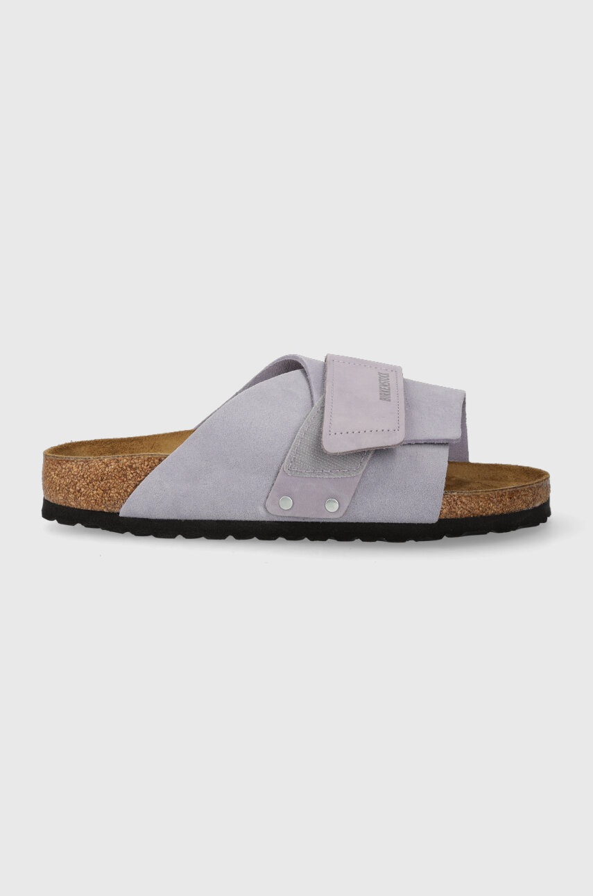 

Замшевые шлепанцы Birkenstock Kyoto женские цвет фиолетовый 1025338