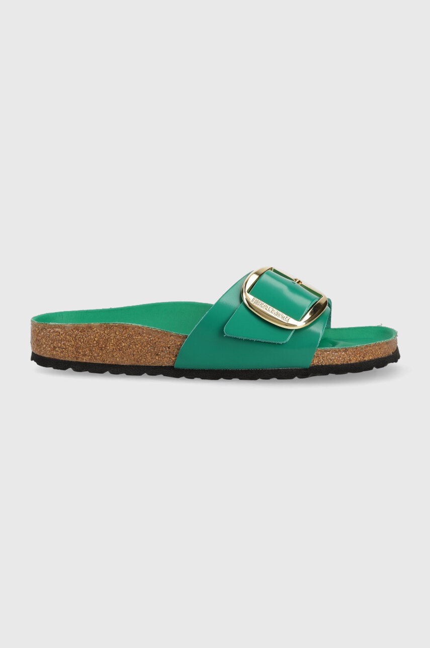 

Шкіряні шльопанці Birkenstock Madrid жіночі колір зелений 1025394