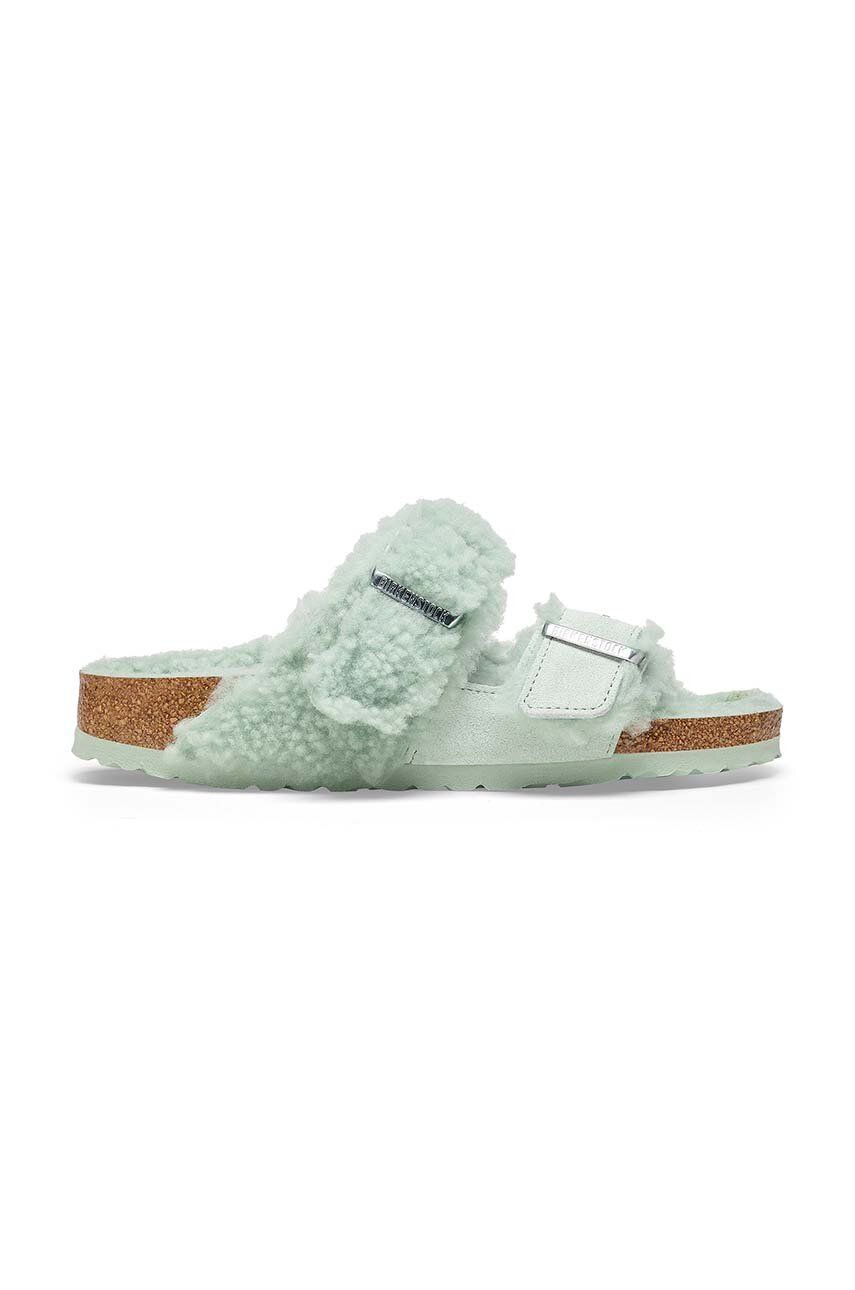 Birkenstock Papuci Din Piele Arizona Femei, Culoarea Verde, 1025539