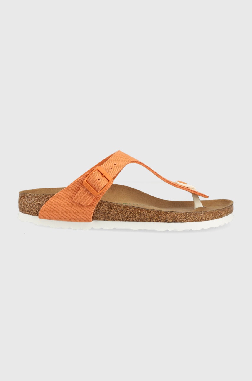 Žabky Birkenstock Gizeh dámské, oranžová barva, na plochém podpatku, 1025560