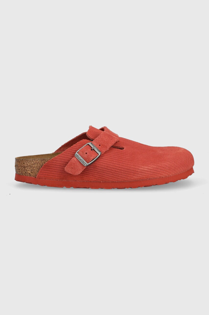 

Замшевые шлепанцы Birkenstock Boston Corduroy женские цвет оранжевый 1025689