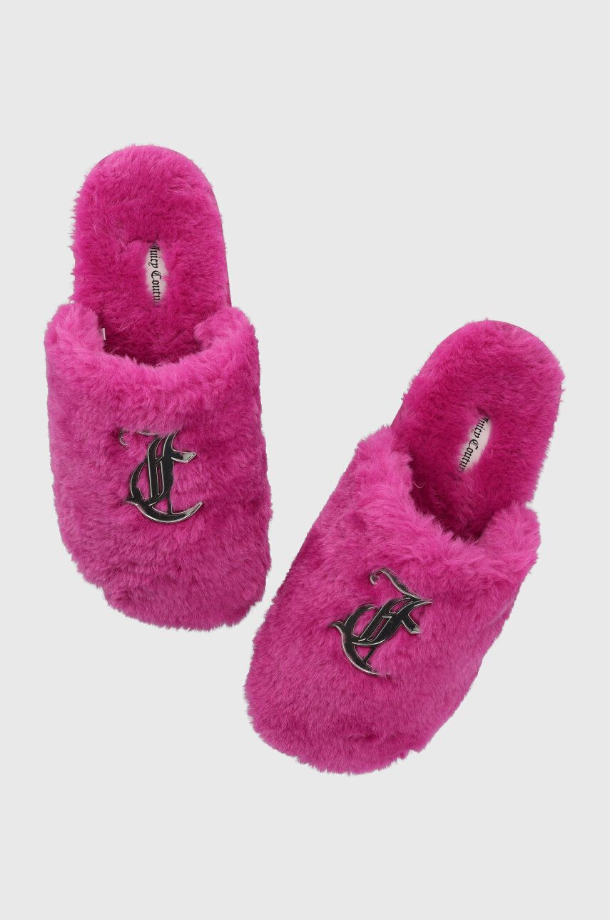 Juicy Couture papuci de casa culoarea roz