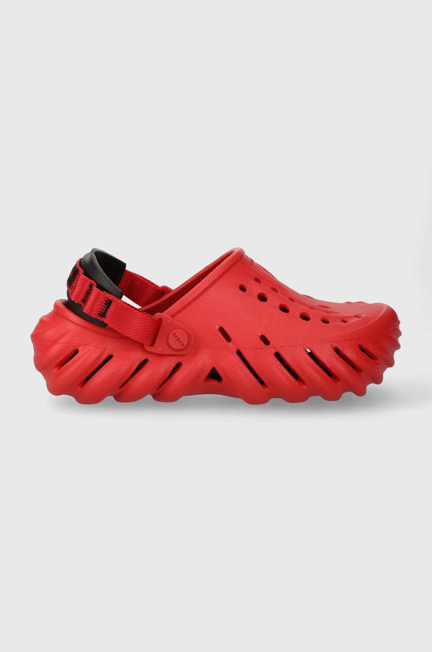 Crocs papuci Echo Clog femei, culoarea rosu, 207937