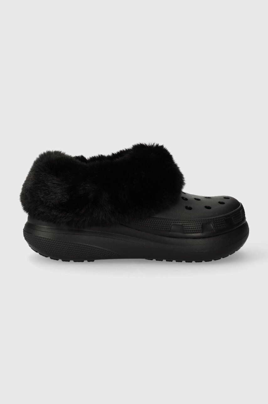 Pantofle Crocs Furever Crush dámské, černá barva, 208446 - černá - Svršek: Umělá hmota