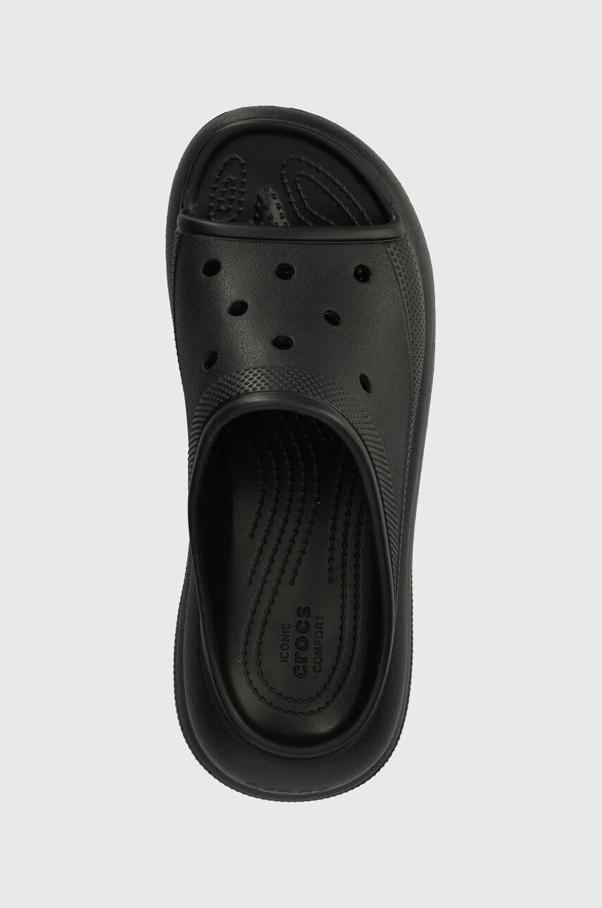 Natikače Crocs Classic Crush Slide Za žene, Boja: Crna, S Platformom, 208731