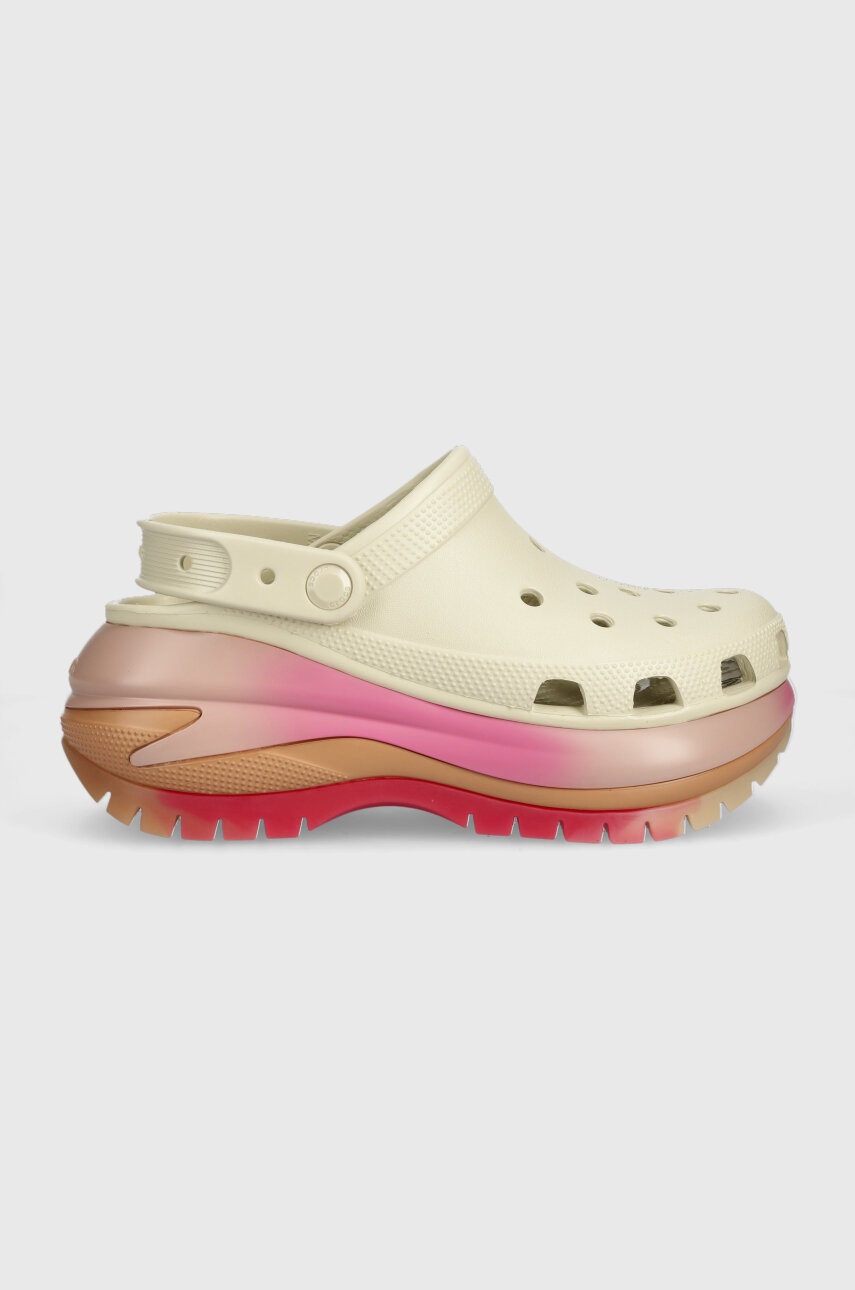 

Шлепанцы Crocs Mega Crush Colordip Clog женские цвет бежевый на платформе 208988