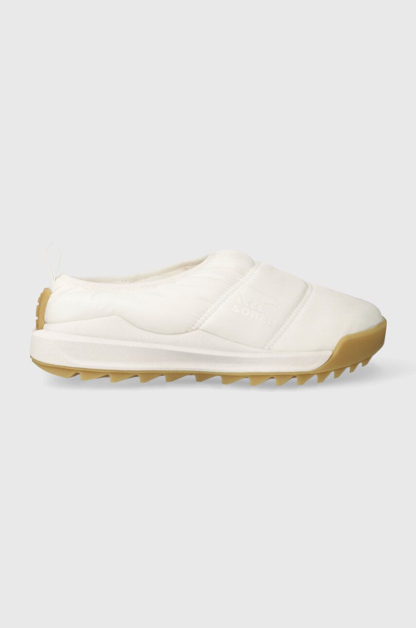 Pantofle Sorel ONA RMX PUFFY SLIP bílá barva, 2058701125 - bílá - Svršek: Textilní materiál Pod