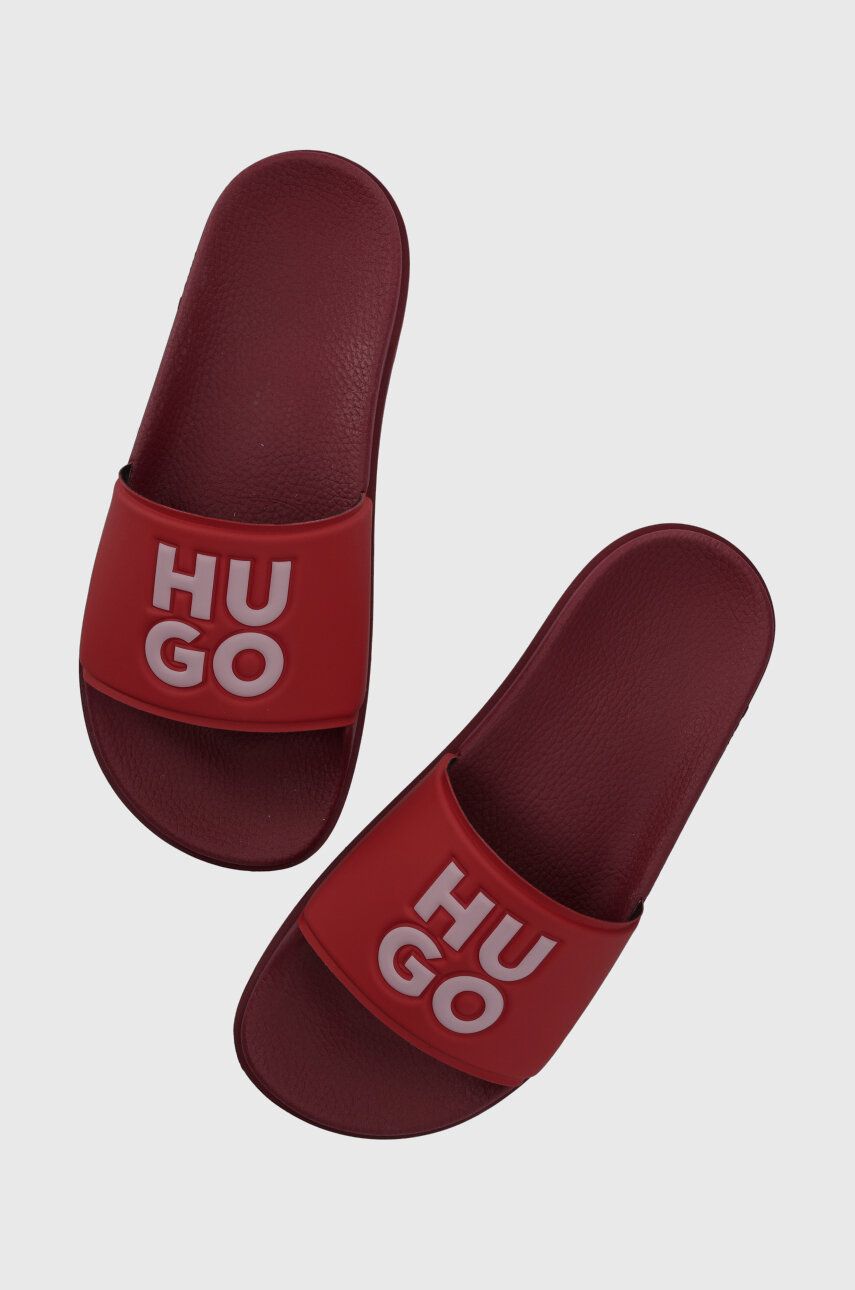 Pantofle HUGO Match dámské, červená barva, 50498361 - červená - Svršek: Umělá hmota Vnitřek: Um