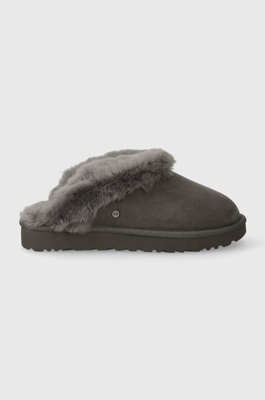 

Замшевые тапочки UGG W CLASSIC SLIPPER II цвет серый 1130876 CHRC