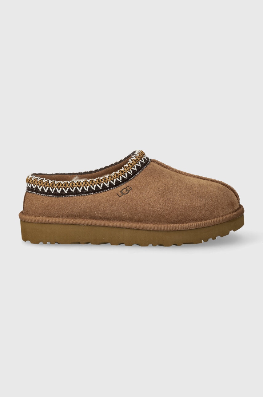 UGG papuci din piele întoarsă W TASMAN culoarea maro, 5955 CHE