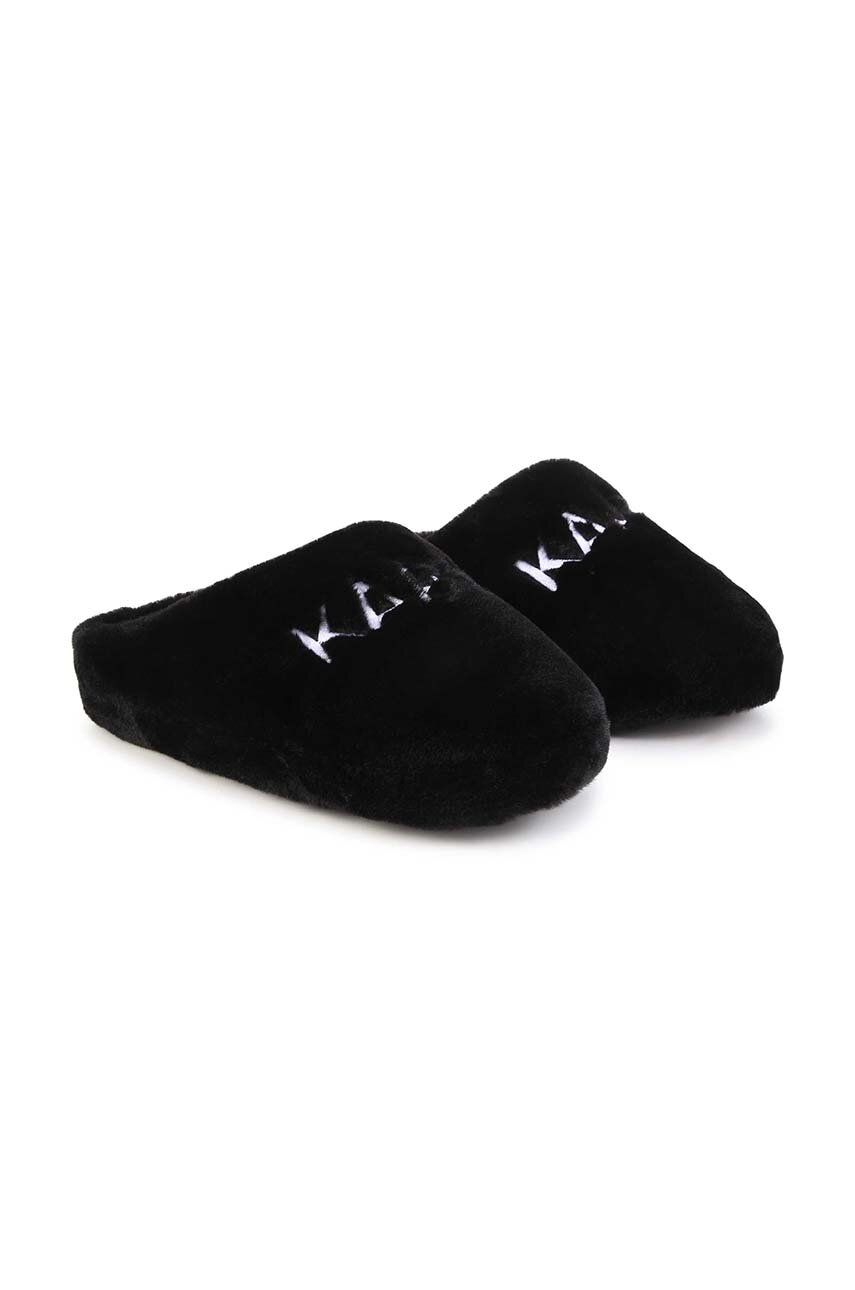 Dětské papuče Karl Lagerfeld černá barva - černá -  Svršek: Textilní materiál Vnitřek: Tex