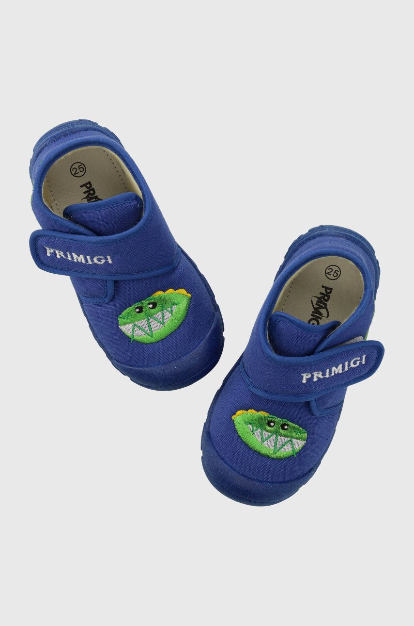 Dětské papuče Primigi - modrá - Svršek: Textilní materiál Vnitřek: Textilní materiál