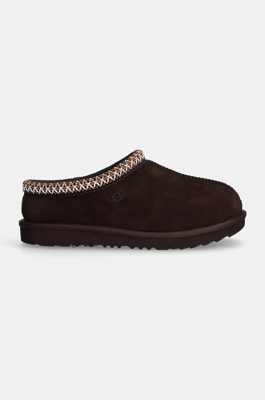 Детские замшевые тапочки UGG K TASMAN II цвет чёрный Детские замшевые тапочки UGG K TASMAN II цвет чёрный