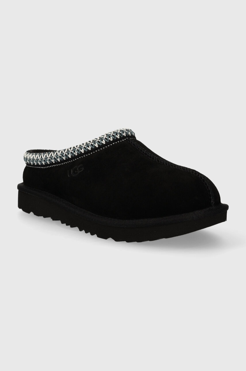 Детские замшевые тапочки UGG K TASMAN II цвет чёрный