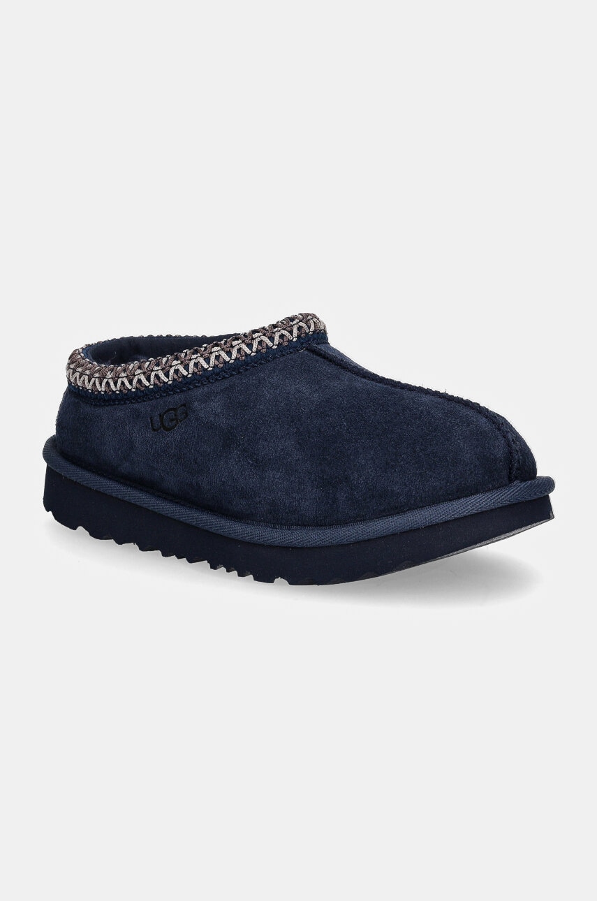 UGG papuci din piele intoarsa pentru copii T TASMAN II culoarea albastru marin, 1019066T