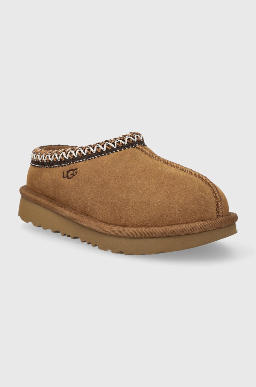 Детские замшевые тапочки UGG T TASMAN II цвет бежевый 1019066T
