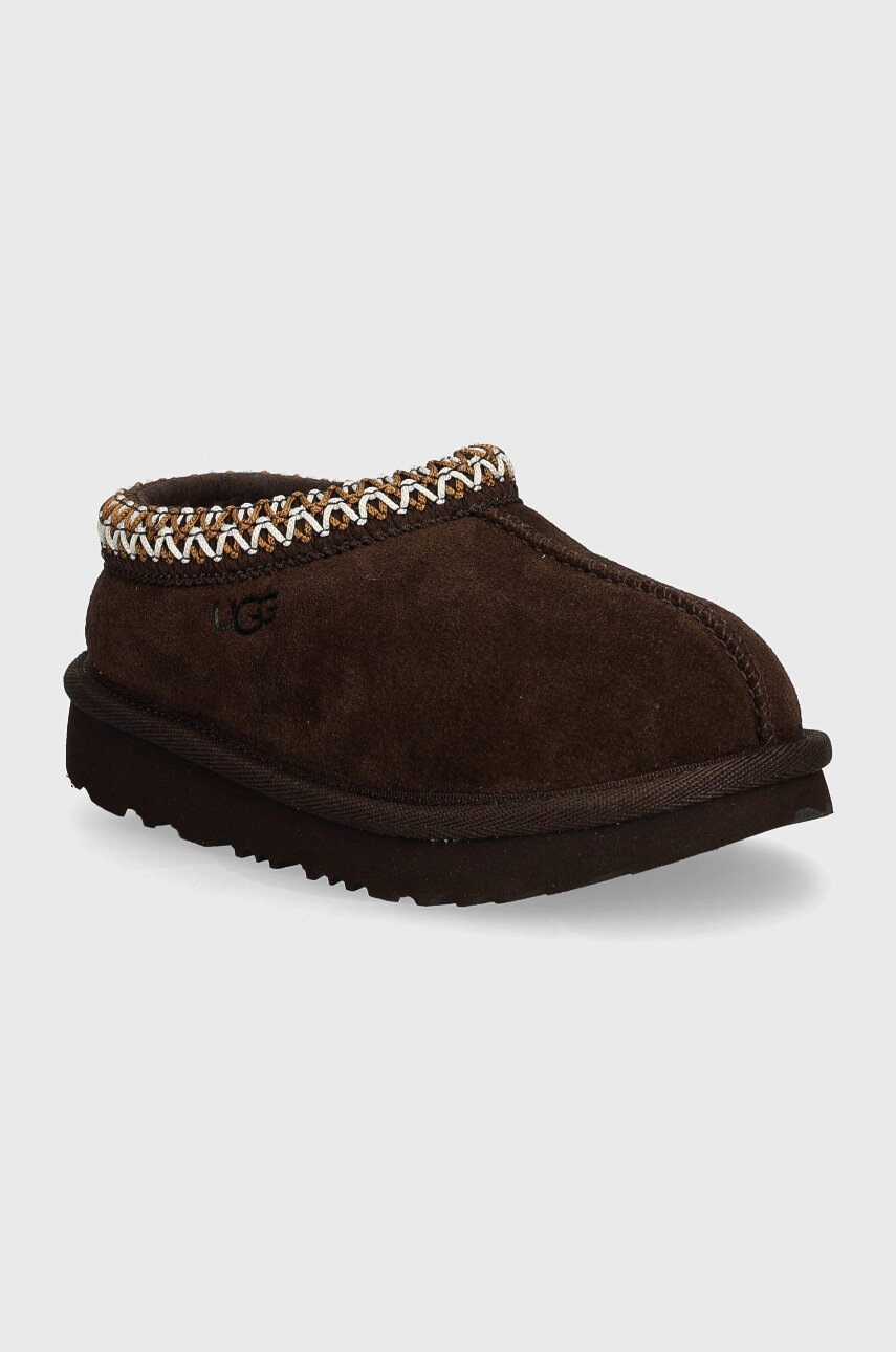 UGG papuci din piele intoarsa pentru copii T TASMAN II culoarea maro, 1019066T