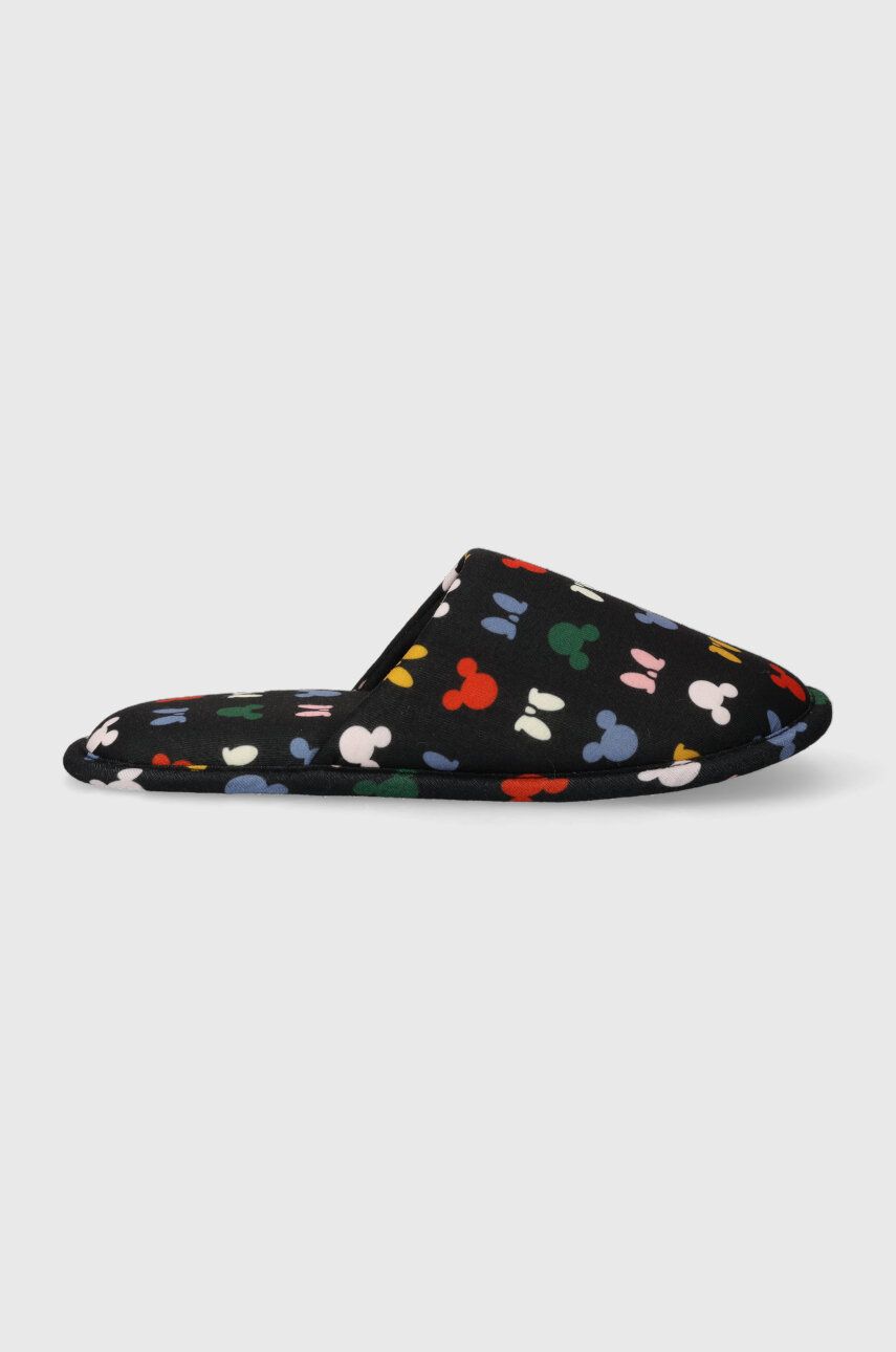 Dětské papuče United Colors of Benetton x Disney černá barva - černá - Svršek: Textilní materiál