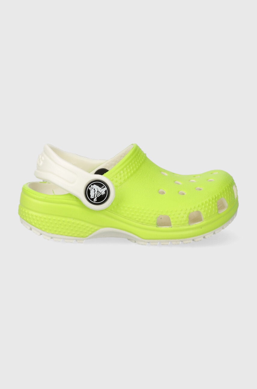 Crocs slapi copii GLOW IN THE DARK culoarea verde