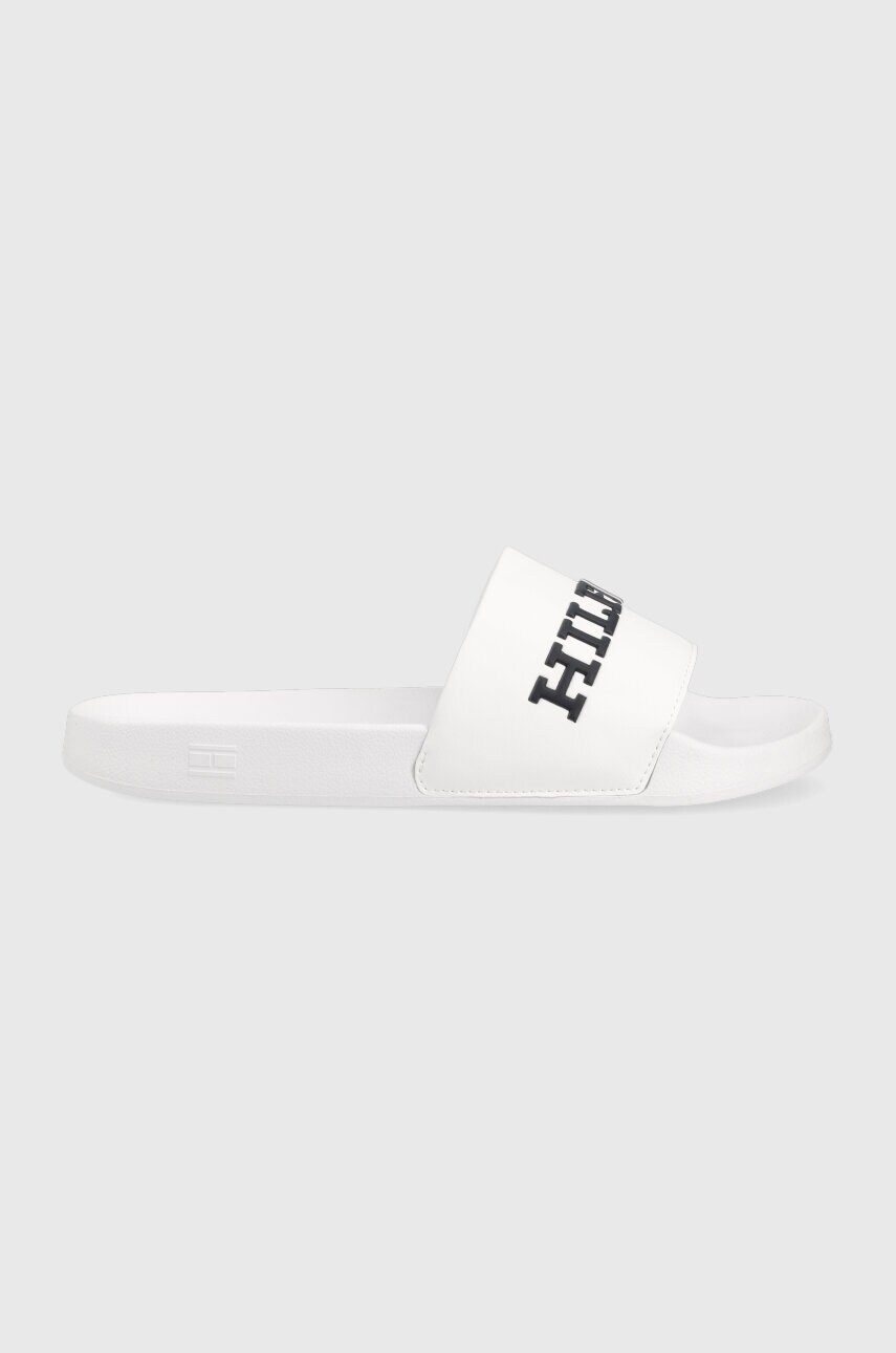 

Шлепанцы Tommy Hilfiger D PRINT HILFIGER POOL мужские цвет белый FM0FM04612