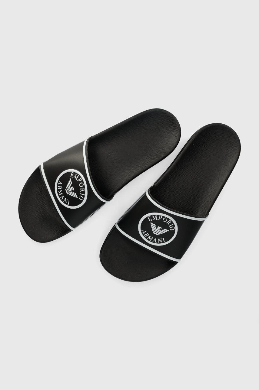 Pantofle Emporio Armani Underwear pánské, černá barva, XJPM14 XN870 A120 - černá - Svršek: Umělá hmo