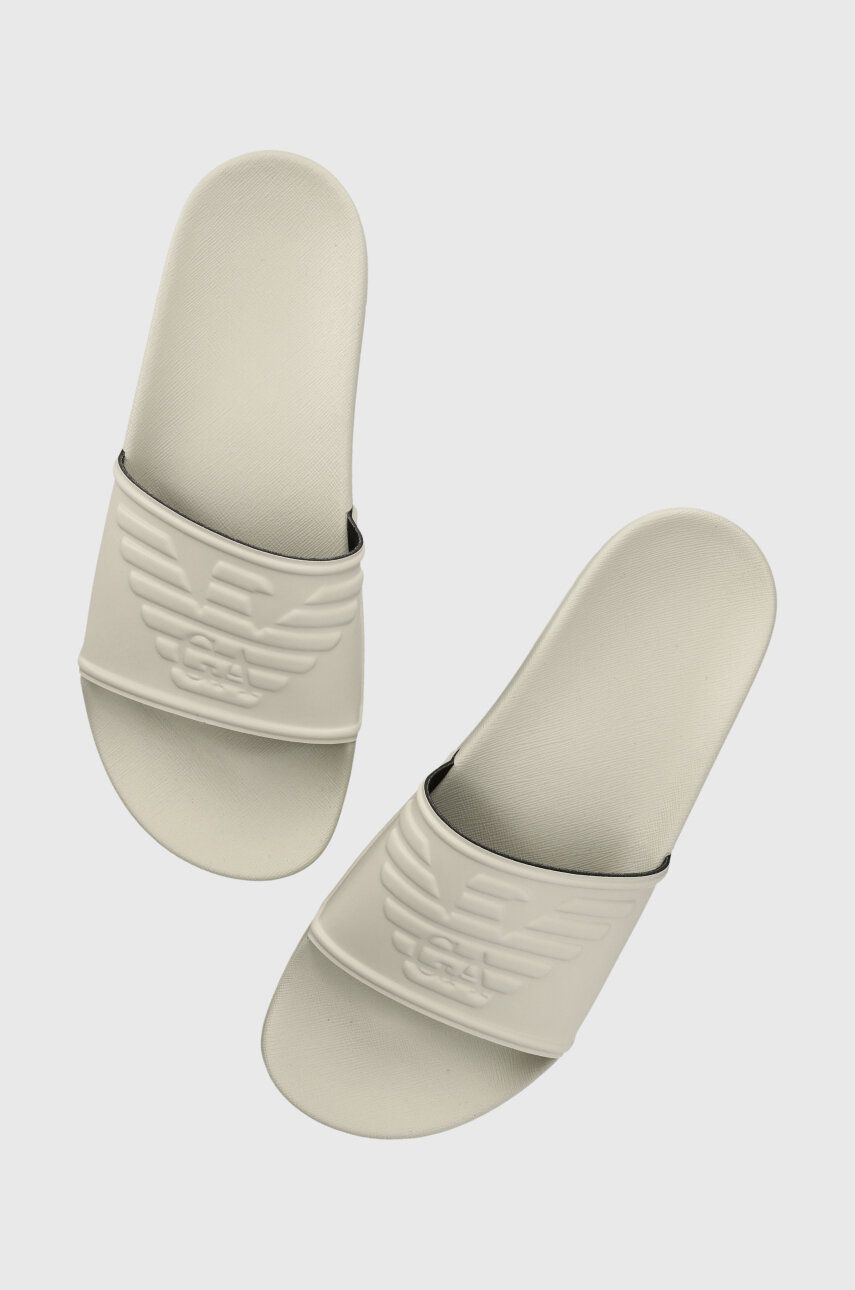 Šľapky Emporio Armani Underwear pánske, béžová farba, XJPM15 XN871 S960