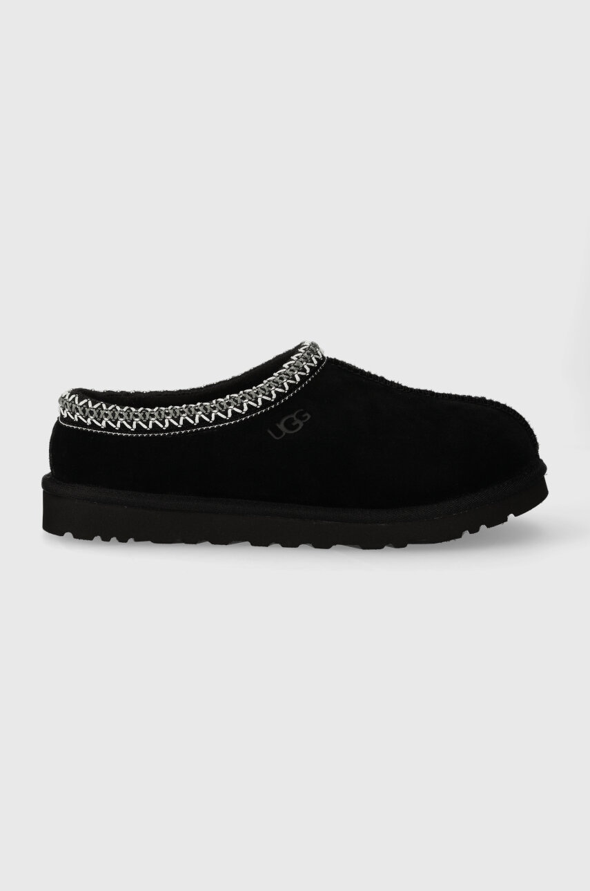 UGG papuci din piele intoarsa Tasman culoarea negru, 5950