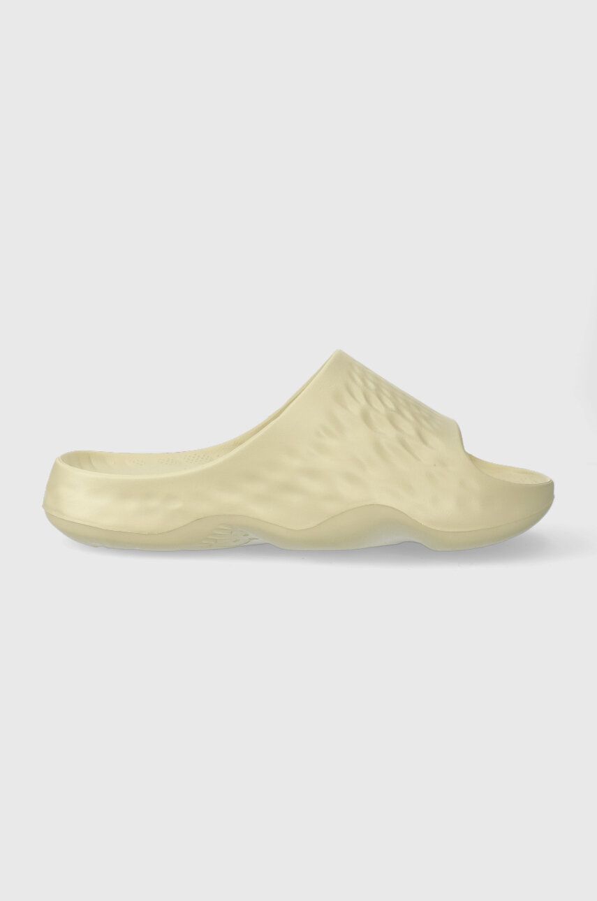 Pantofle New Balance SUFHUPC3 béžová barva - béžová -  Svršek: Umělá hmota Vnitřek: Umělá 